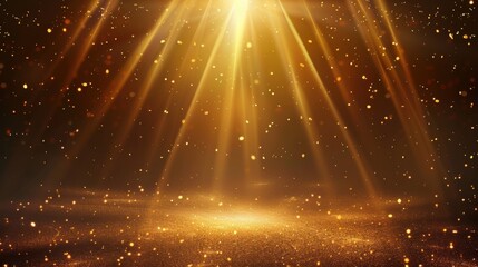 Golden stage lights and glitter