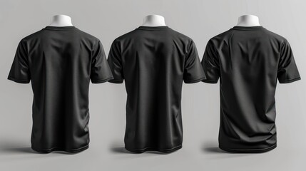 Black T-Shirt Mockup - Front and Back View