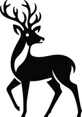 Cute deer black vector illustration