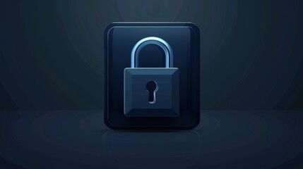 3d render of a secure lock icon on a dark background