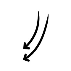 Hand drawn curved arrow 