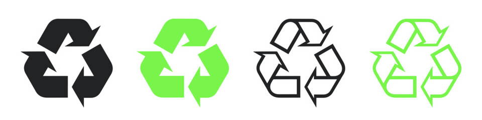 Recycling icon. recycle logo symbol. Recycling. Recycle logo or symbol. Green icons for packaging , recycling.Ecology, eco friendly.