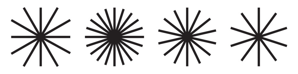 Obraz premium Radial radiating beam ray lines. Starburst sunburst lineal element icon.