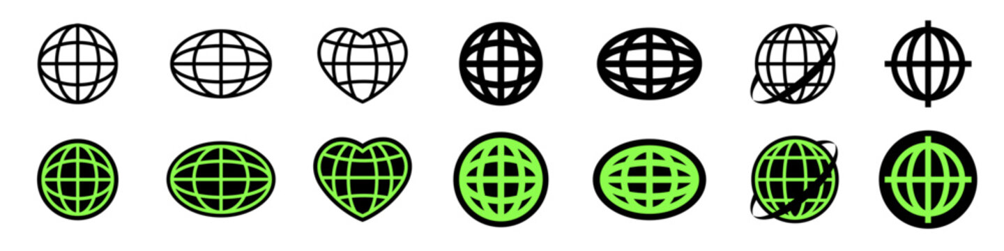 Globe icon. world wide web  symbol. Website address globe.  Universal geometric shapes. Figures from wireframe mesh. Abstract geometric shapes..