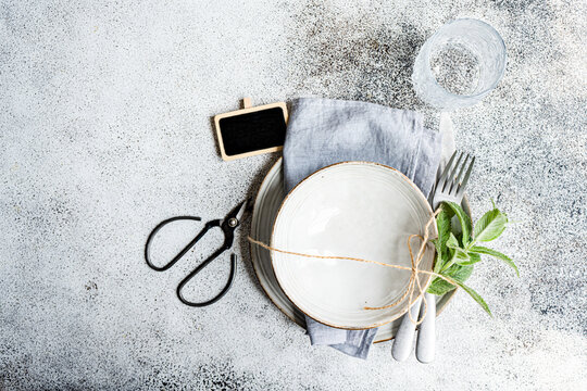 Mint-themed summer table setting with fresh accents