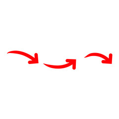 curved red arrow