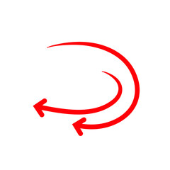 curved red arrow