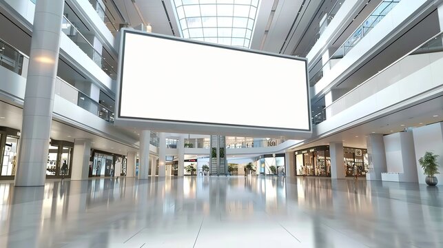 Hypermall billboard large LED white screen for video promotion in store gallery