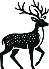Cute deer black vector illustration