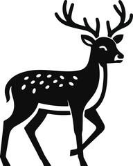 Cute deer black vector illustration