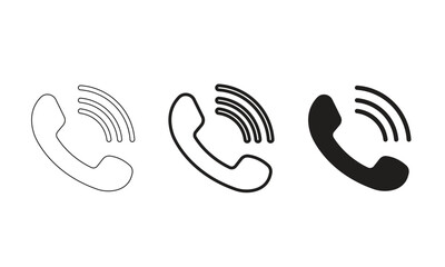 Phone icon set. Telephone symbol. Contact us. isolated on transparent background. EPS 10