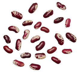 Raw brown beans on isolated background