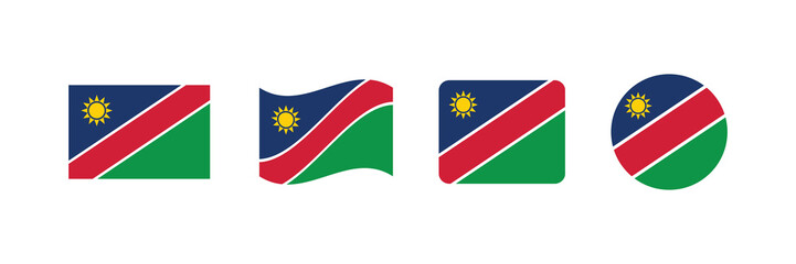 Vector Namibia flag. Set of Namibia Flags Collection. 
