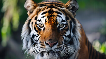 Fototapeta premium Close up of the tiger's eyes. Nature photo.