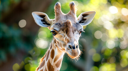 Obraz premium Giraffe in its natural habitat. Giraffe close up