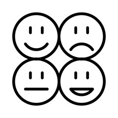 emoticon feedback icon line vector design