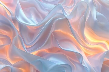 Obraz premium Abstract Background, a 3D abstract background featuring smooth, undulating organic shapes in muted pastel shades, with a soft, ethereal glow