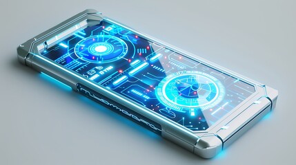  smartphone with a holographic globe hovering above it, showcasing the concept of global connectivity and technological advancements, with light particles representing data flow and communication netw