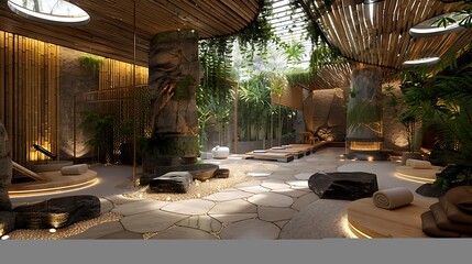 Fototapeta premium spa area that uses water recycling systems for all treatments