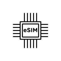 Embedded SIM Icon Ideal for Mobile Technology and Telecommunications