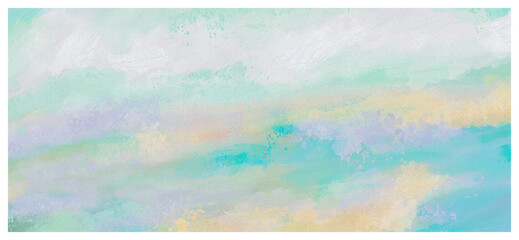 Impressionistic Pastel Landscapes - Uplifting & Whimsical in Pastel Colors of Teal, Aqua, Yellow, Peach & Lavender w/Canvas Texture - Digital Painting, Art, Illustration, Design, Artwork