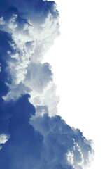 Beautiful blue cumulus clouds on a transparent background. png