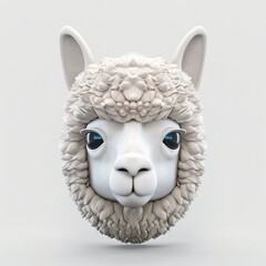 A close-up shot of an alpacas head rendered in 3D