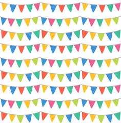 Seamless pattern with festival banners. Vector backdrop with colorful garland  in flat style.	