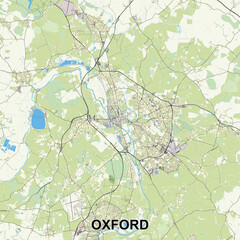 Oxford, United Kingdom map poster art