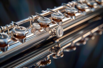 Obraz premium Silver Flute Reflecting Harmony