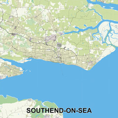 Southend-on-Sea, United Kingdom map poster art