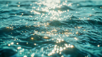 Water surface with ripples and bokeh effect. Abstract background