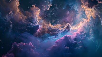 Deep colors and particle effects with velvety textures in abstract wallpaper. Amazing wallpaper