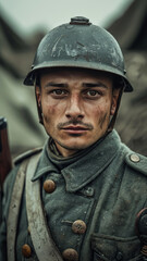 Fototapeta premium Italian WWI Soldier in Uniform