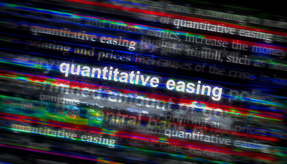 Quantitative easing headline titles media 3d illustration