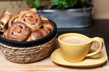 cup of coffee and cookies