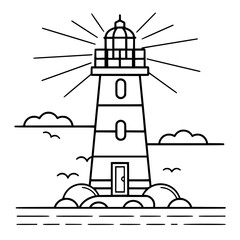 Lighthouse  icon, Lighthouse outline, Lighthouse  vector, ocean svg, ocean cliparts, clipart png, sea creatures, ship svg, Lighthouse SVG, Minimalist Line Art, sea svg, ocean svg, lighthouse, light, s