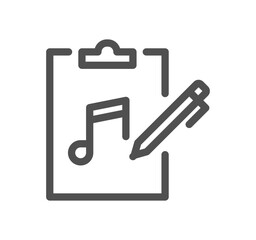 Music related icon outline and linear vector.
