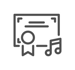 Obraz premium Music related icon outline and linear vector. 