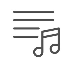 Music related icon outline and linear vector.
