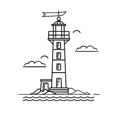 Lighthouse  icon, Lighthouse outline, Lighthouse  vector, ocean svg, ocean cliparts, clipart png, sea creatures, ship svg, Lighthouse SVG, Minimalist Line Art, sea svg, ocean svg, lighthouse, light, s