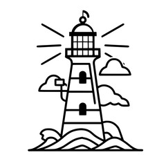 Lighthouse  icon, Lighthouse outline, Lighthouse  vector, ocean svg, ocean cliparts, clipart png, sea creatures, ship svg, Lighthouse SVG, Minimalist Line Art, sea svg, ocean svg, lighthouse, light, s