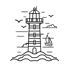 Lighthouse  icon, Lighthouse outline, Lighthouse  vector, ocean svg, ocean cliparts, clipart png, sea creatures, ship svg, Lighthouse SVG, Minimalist Line Art, sea svg, ocean svg, lighthouse, light, s