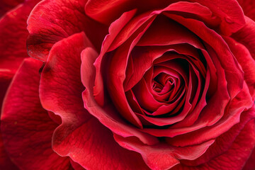 A close up of a red rose with dew drops on it