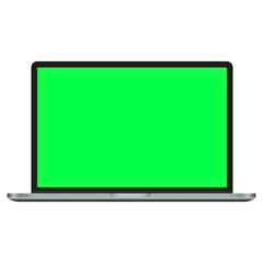 Green Screen Laptop Mockup - Green Screen Laptop Display - Laptop Green Screen Background 