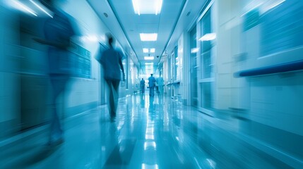 Obraz premium Ethereal Hospital Corridor in Motion