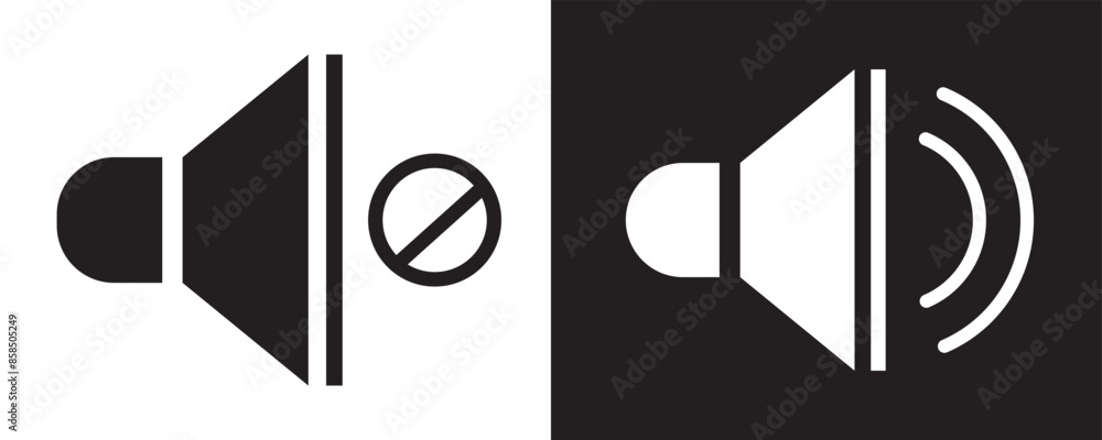 Poster volume icons set. volume settings buttons set. speaker simple icon collection. vector illustration.
