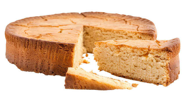 Traditional Dutch Boterkoek Isolated on Transparent Background - Sweet Almond Cake Illustration, Perfect for Culinary Designs and Baking Concepts