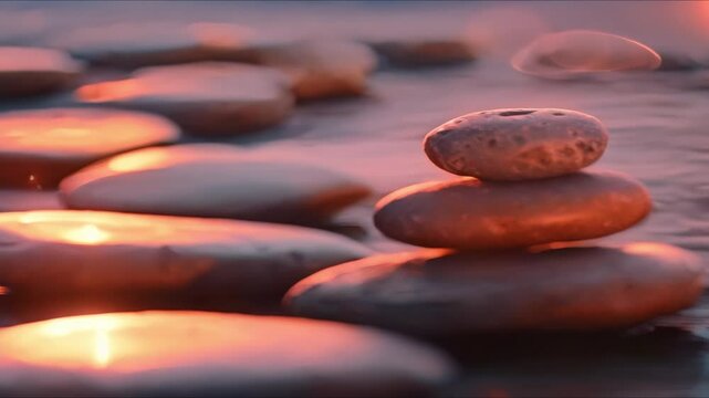 Hot Stone Massage: A Soothing Spa Treatment for Relaxation and Rejuvenation. Concept Spa Treatments, Relaxation, Rejuvenation, Hot Stone Massage, Wellness