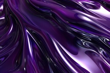 Obraz premium Abstract Background, a 3D abstract background featuring liquid-like textures in deep amethyst purple tones with subtle silver swirls